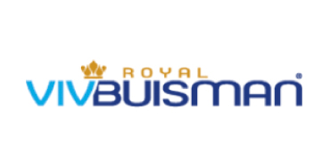 Royal VIV Buisman logo met gouden kroon boven de tekst Royal VIV Buisman in lichtblauw en donkerblauw