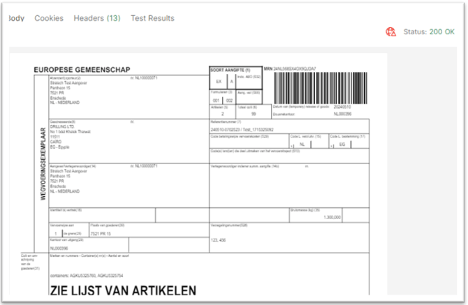 SHP-Douane-API-voorbeeld-respons