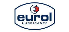 Eurol Lubricants logo met blauwe ovale vorm en rode en blauwe cirkel boven eurol en lubricants