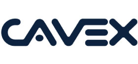 CAVEX logo met de tekst 'CAVEX' in donkerblauwe, gestileerde letters