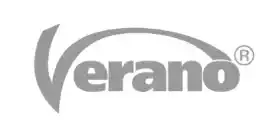 Verano zonnewering logo in grijze letters.