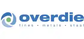 Logo Overdie met blauwe letters en fines metals staal eronder en logo ervoor.